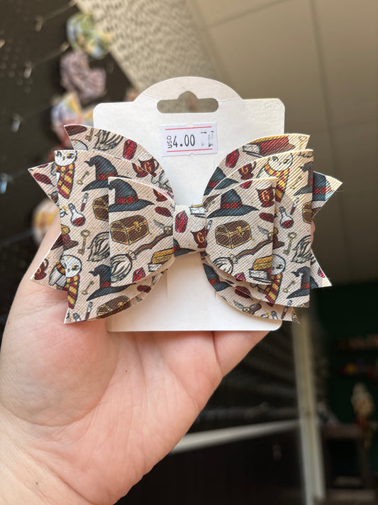 Red house- faux leather bows
