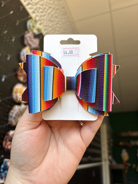 Serape- faux leather bows