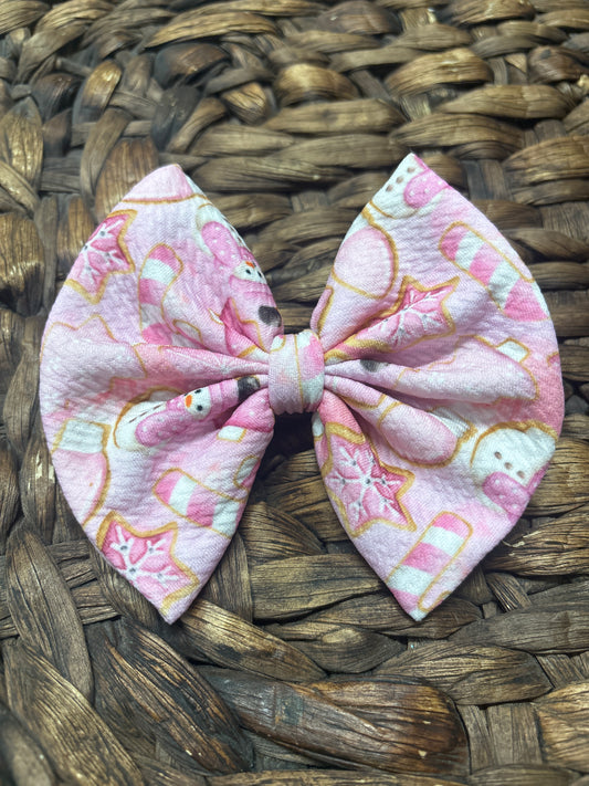 Pink Christmas cookies regular bow