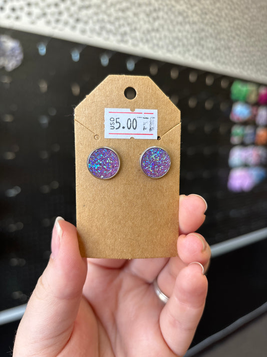 Icy purple Durzy 12mm earrings
