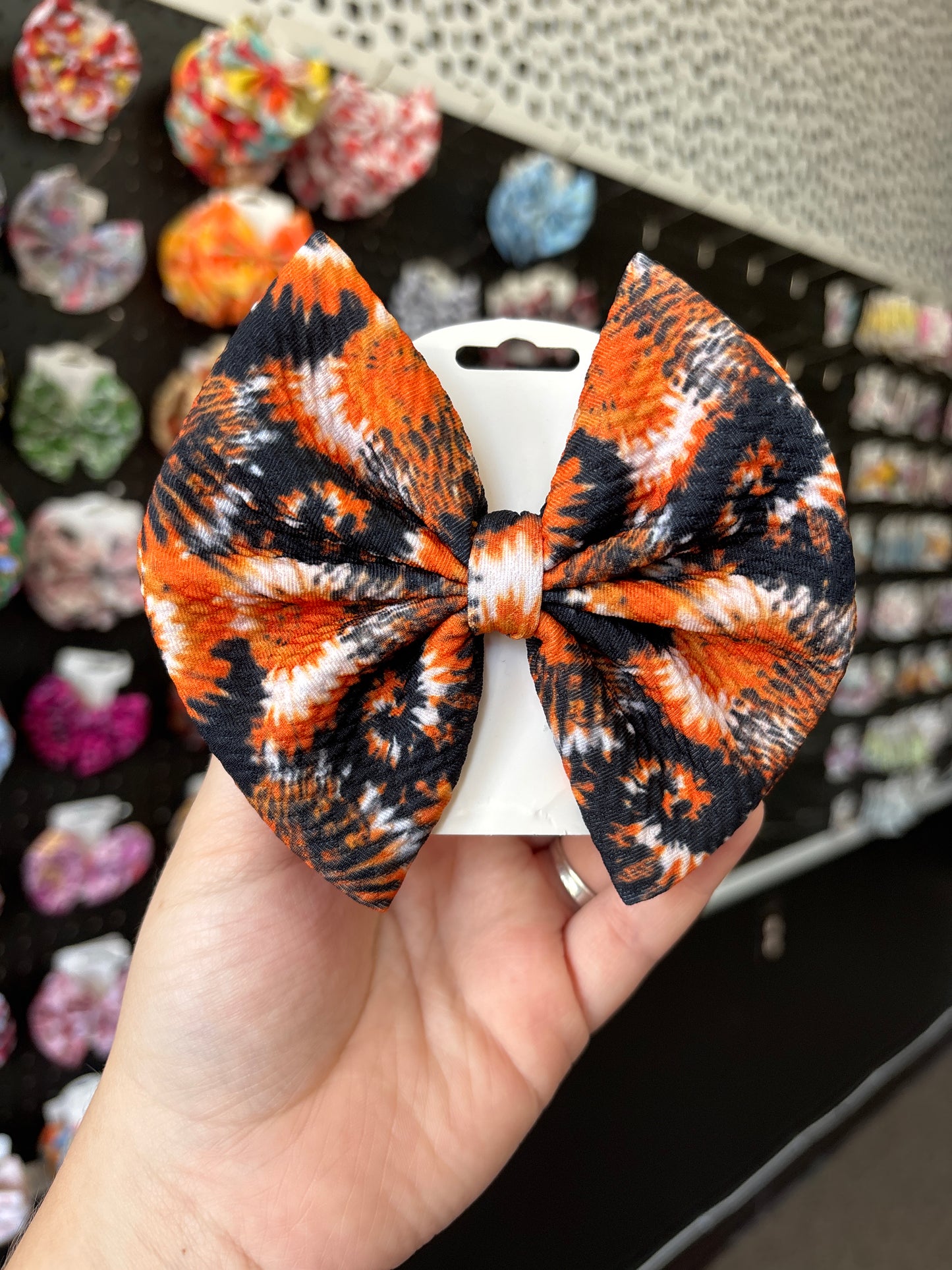 Halloween tie dye regular bow