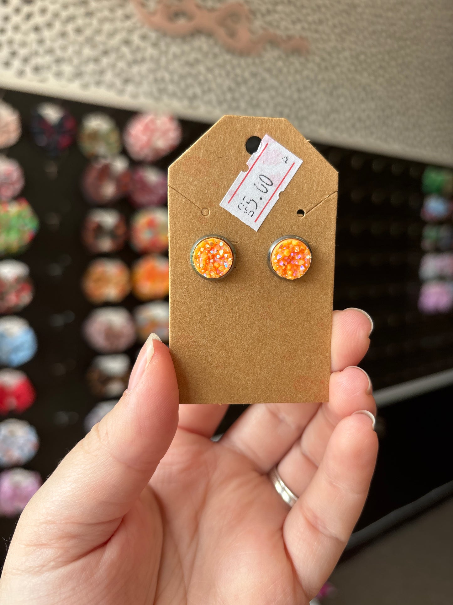 Orange durzy 10mm earrings