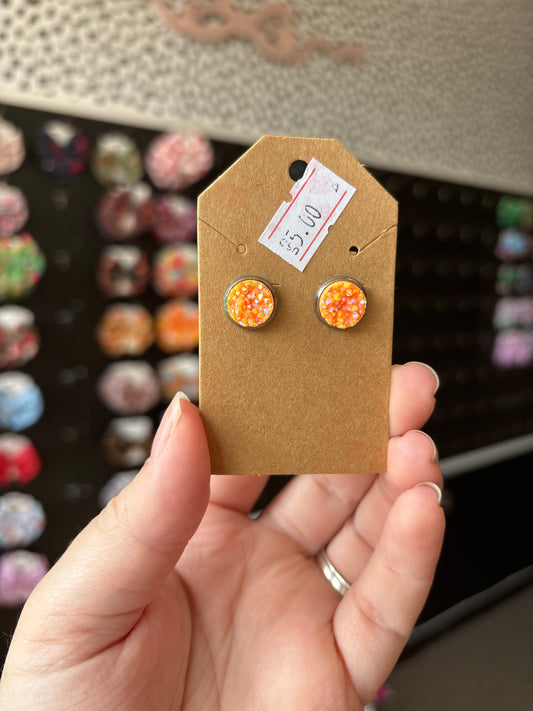 Orange durzy 10mm earrings