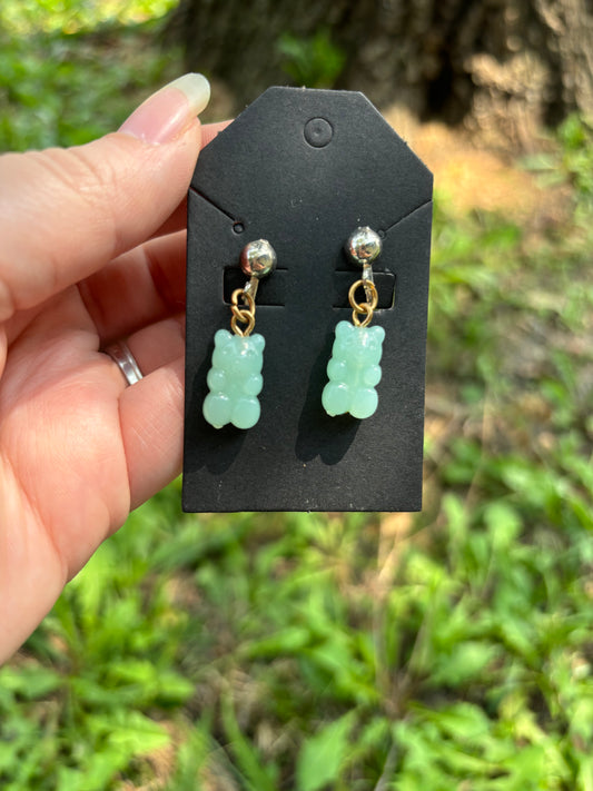 Light blue gummy bear SNAP ON earrings