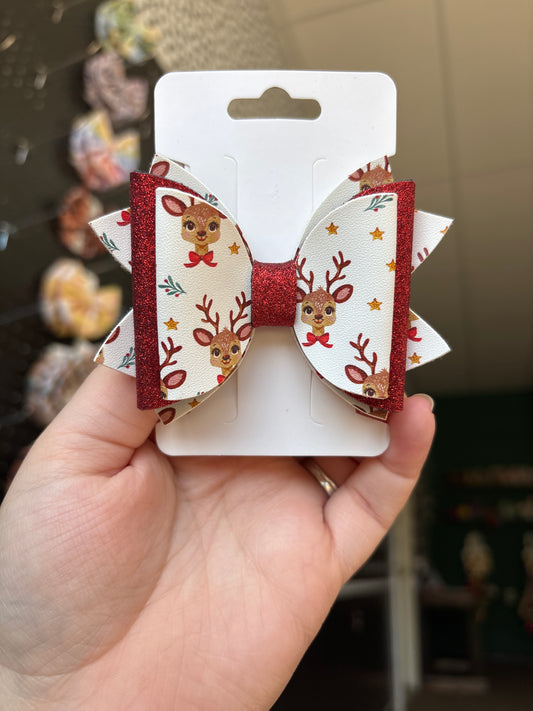 Raindeer- faux leather bows