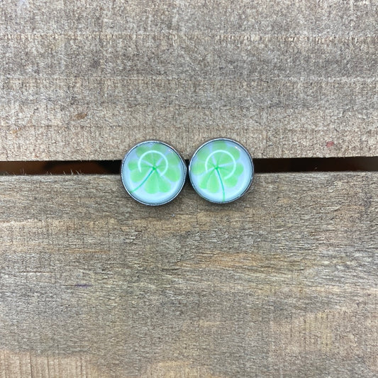 4 leaf clover 12mm earring