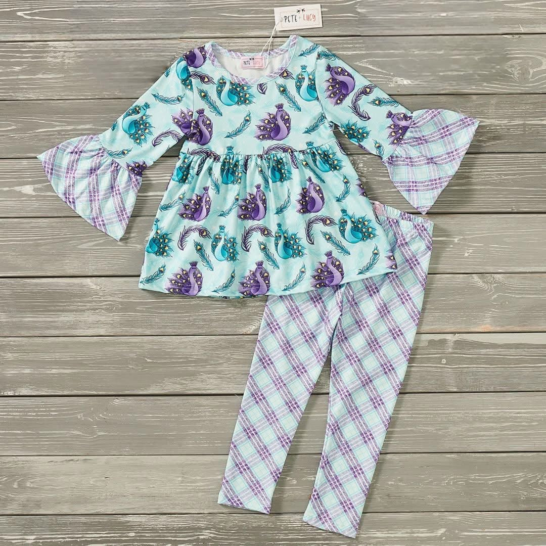 Mystical peacock pants set-3t