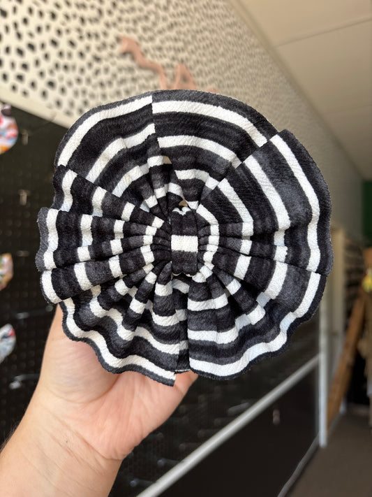Black and white stripes- shredded bow