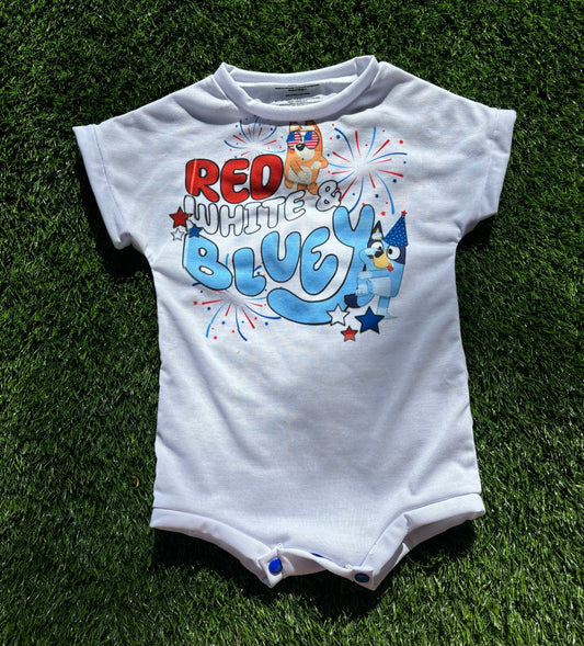 2t 4th of July cozy romper