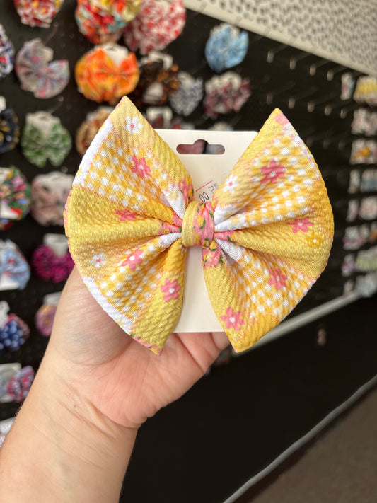 Lemon patchwork- regular bow
