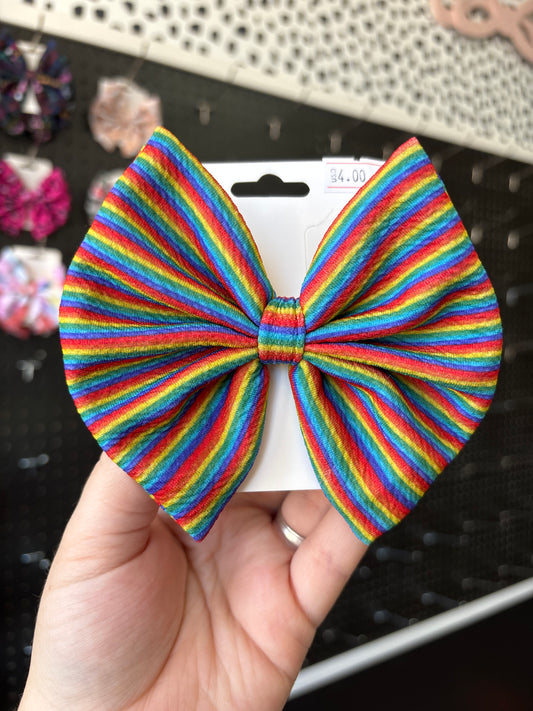Rainbow stripes- regular bow