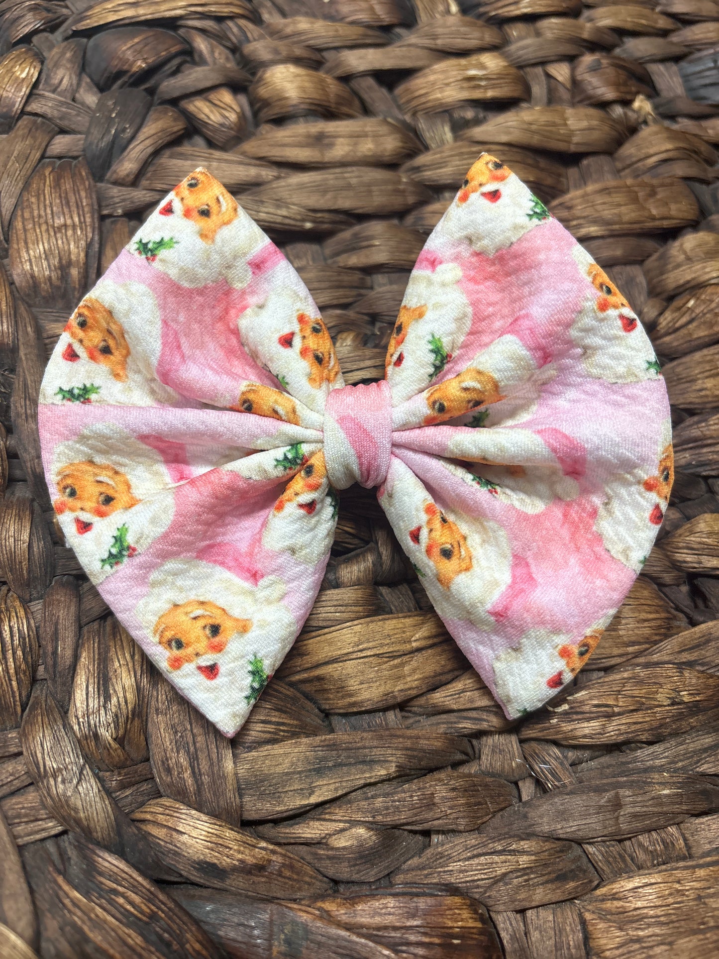 Pink Santa regular bow