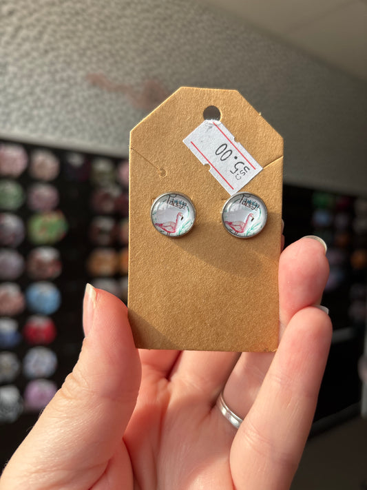 Flamingo 12mm earrings