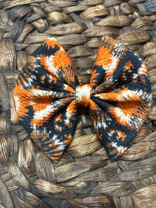 Halloween tie dye regular bow