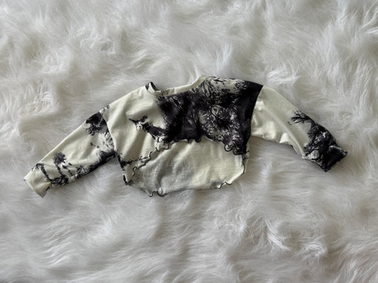 2t-black and white tie dye-honey top