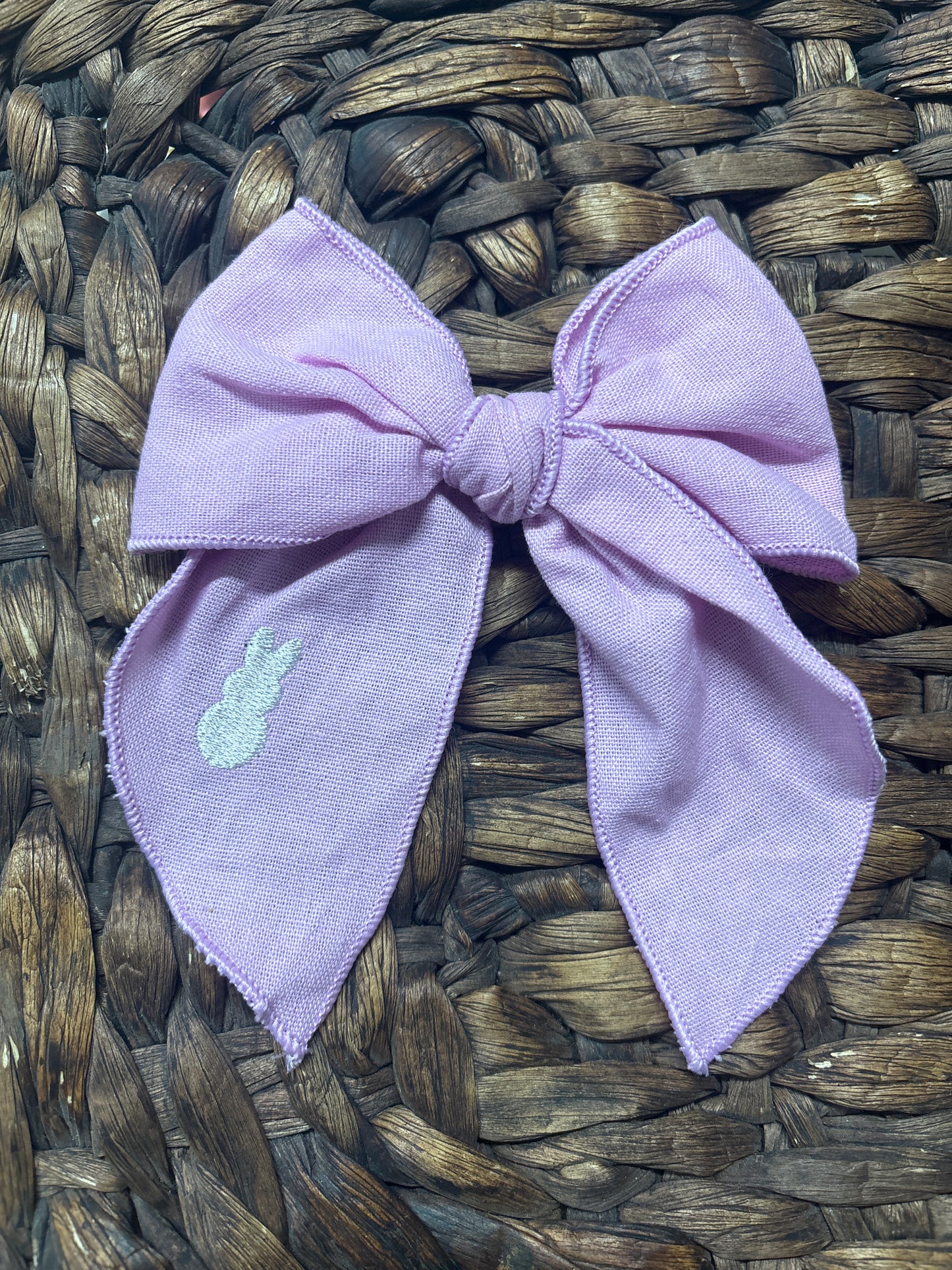 Embroidered bunny sailor bow