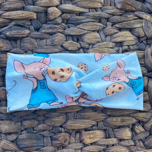 Mouse and a cookie twist headband