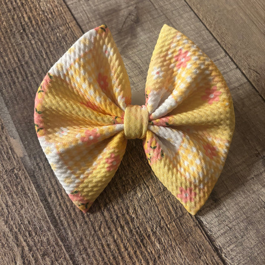 Lemon patchwork- regular bow