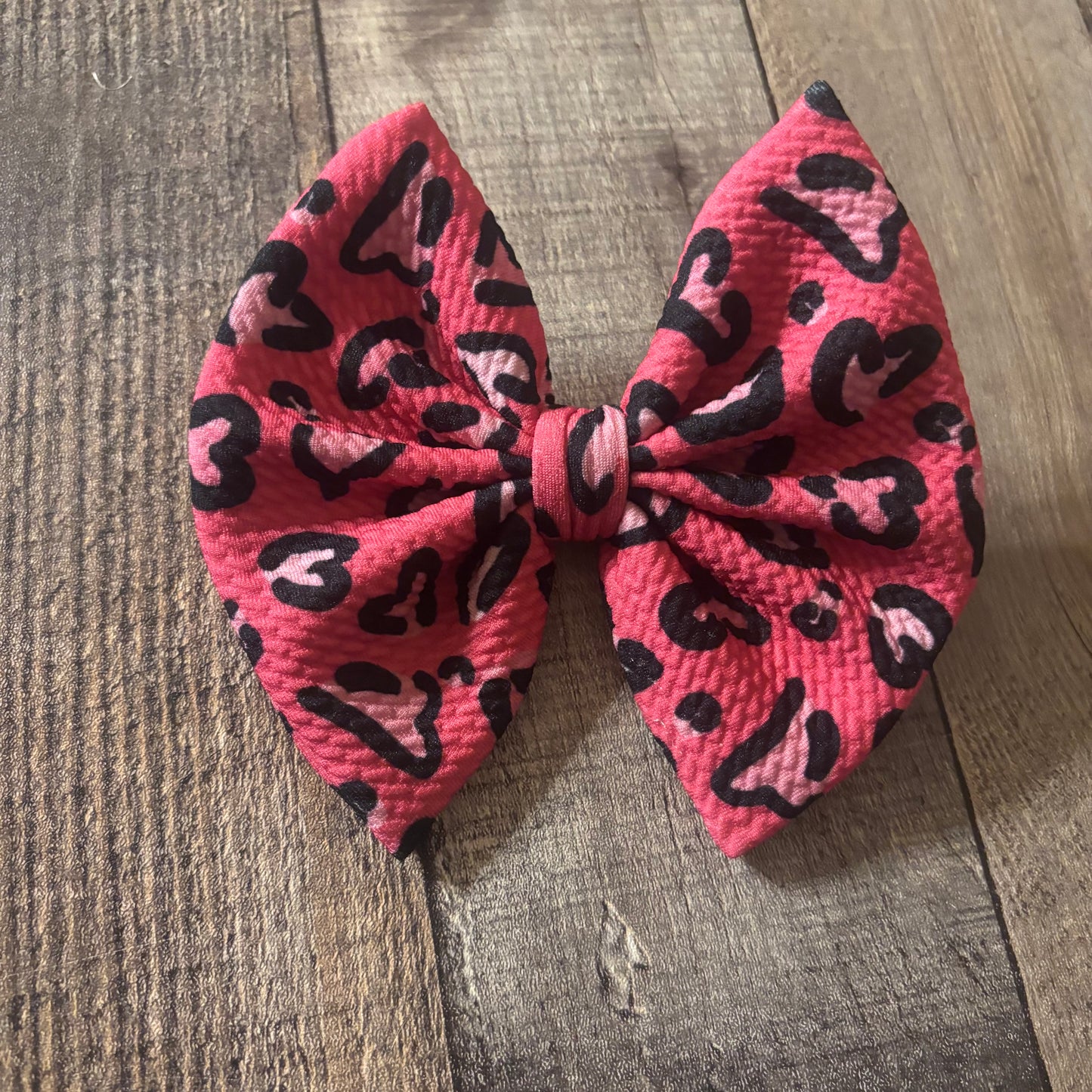 Valentines leopard- regular bow