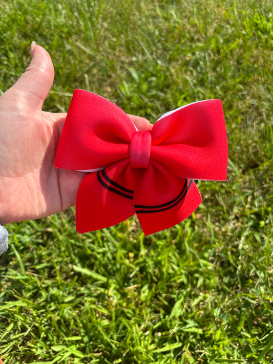 Red crayon sailor clip bow