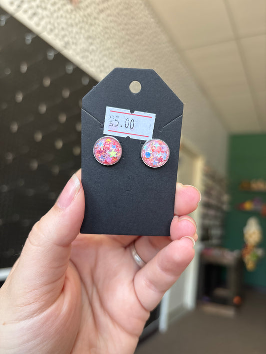 Glitter stars 12mm earring