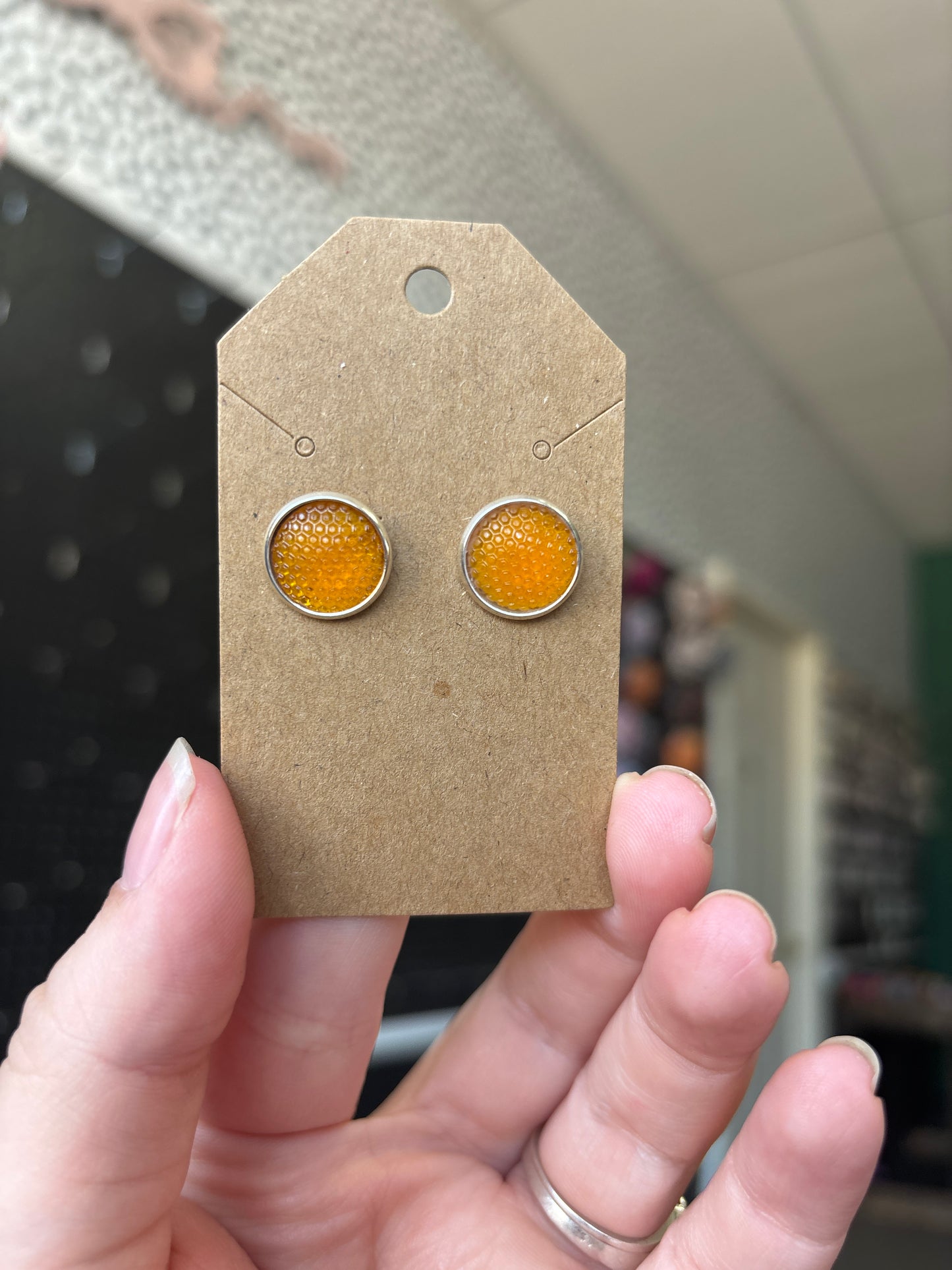 Honeycomb 12mm earring