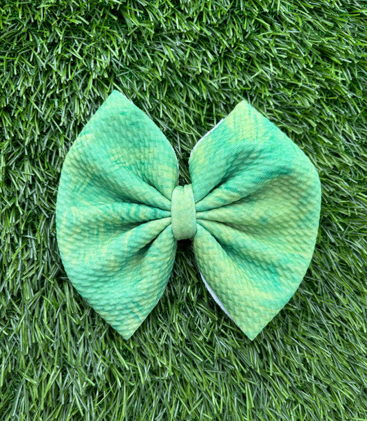 Green tie dye regular bow