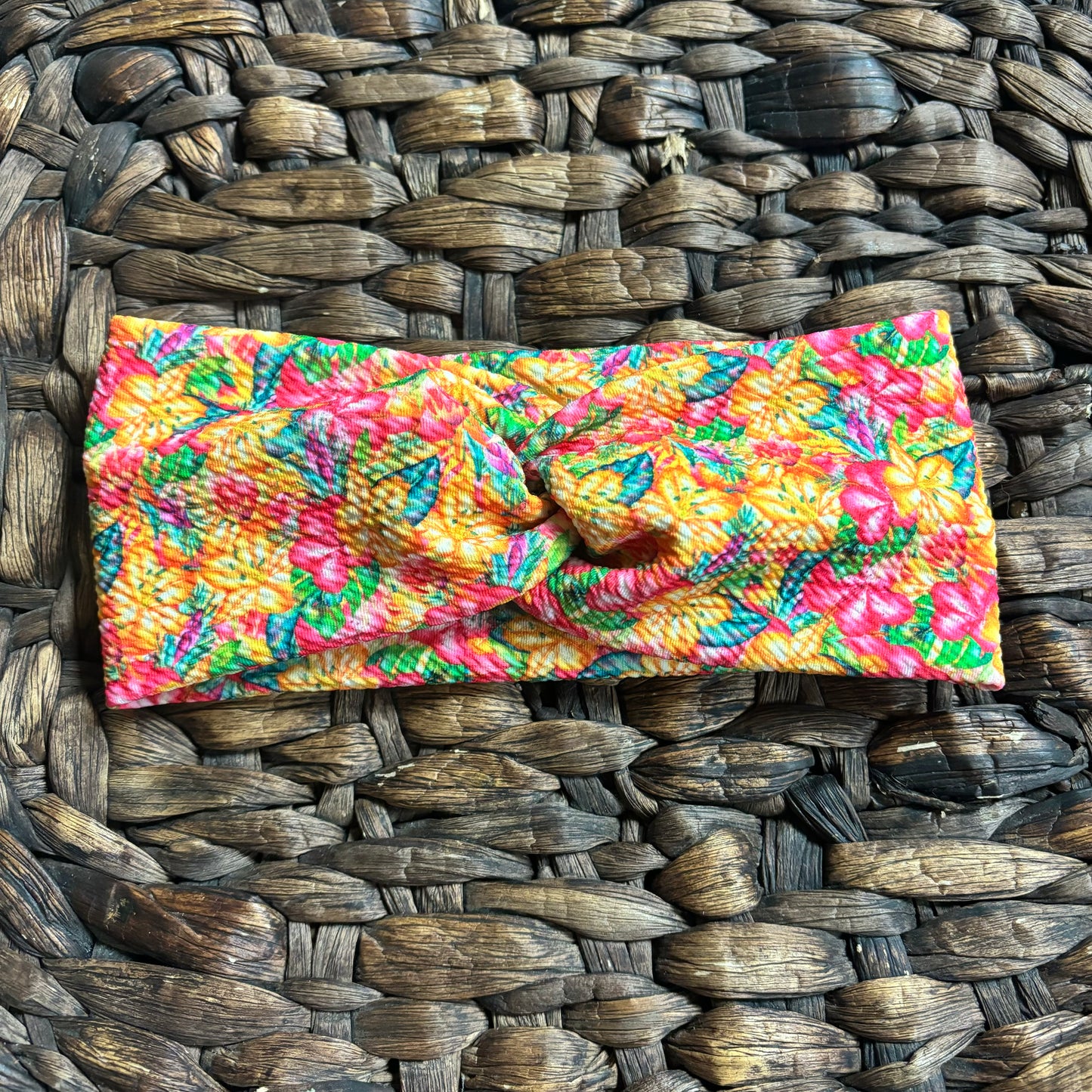 Hawaiian floral twist headband