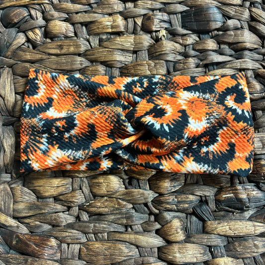 Halloween tie dye twist headband