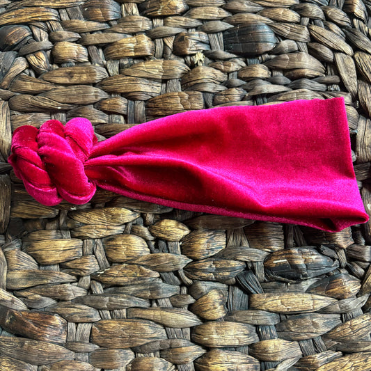 Hot pink velvet top knot