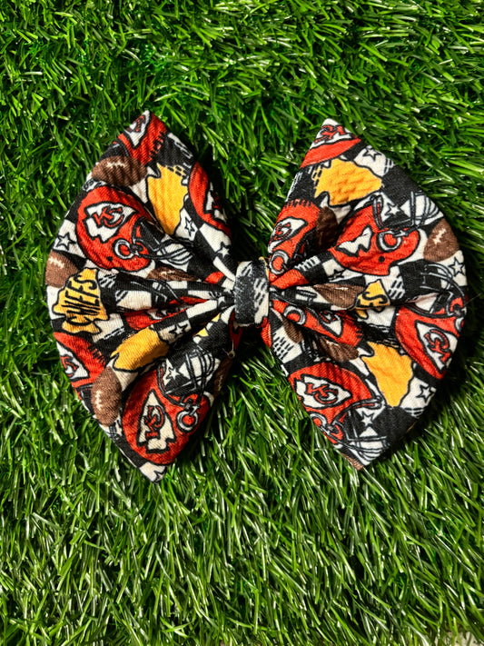 Football checkered regular bow