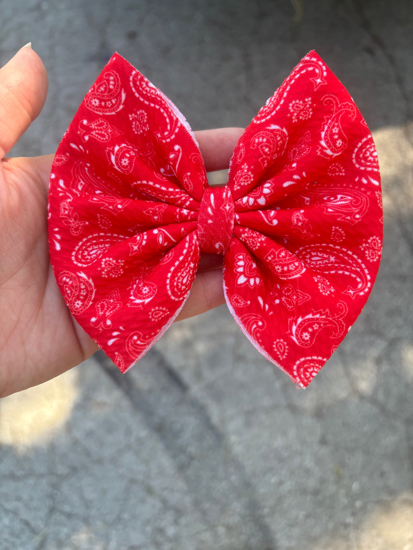 Red paisley regular bow