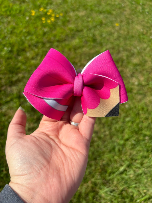 Hot pink pencil clip bow