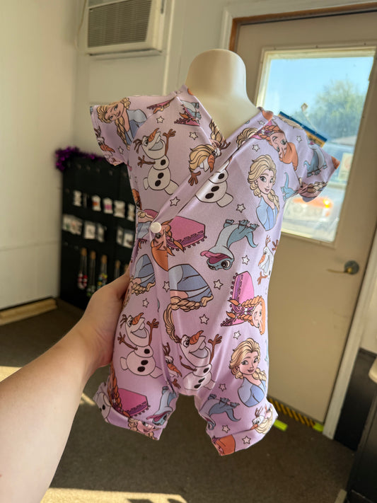 Ice Queen- short River romper- 2t
