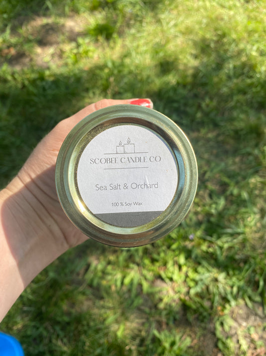 Sea Salt & Orchard- jelly jar 12oz candle