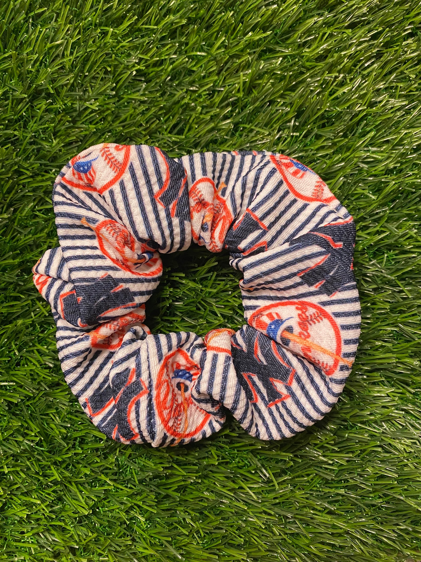 NY baseball scrunchie