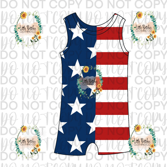 Stars and Stripes Ollie romper-PREORDER