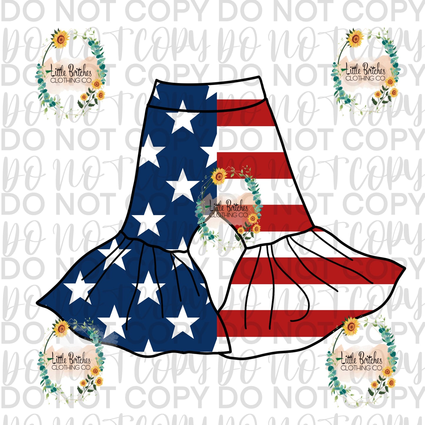 Stars and Stripes Bell bottom- PREORDER